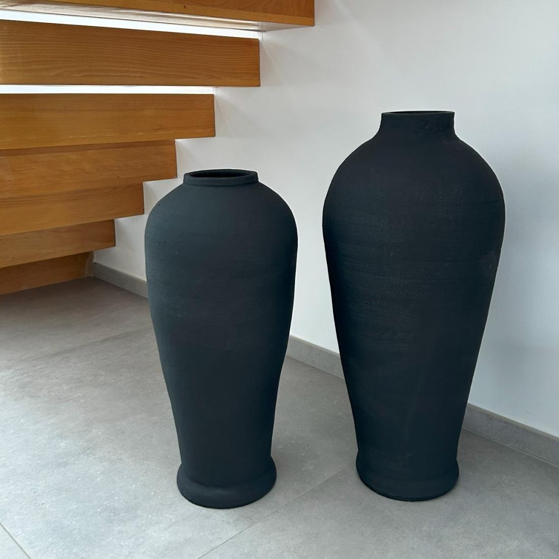 Vase artisanal poterie NOIR Ø80cm