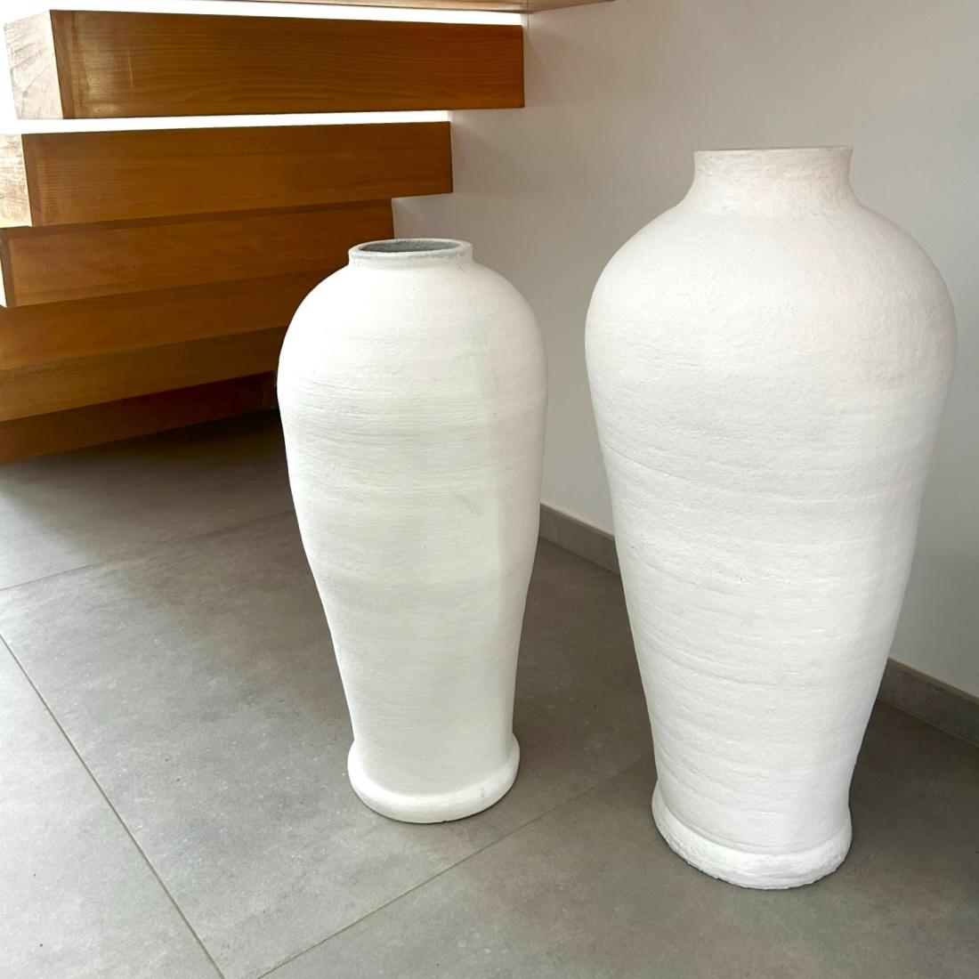 Vase artisanal poterie BLANC Ø90cm